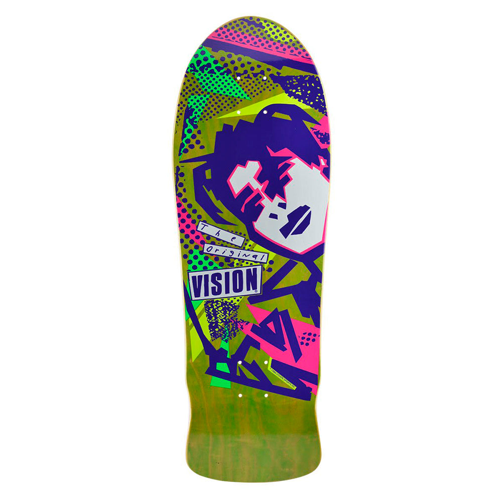 VISION MARK GONZALES FACES REISSUE LIME GREEN STAIN DECK - 10.0"