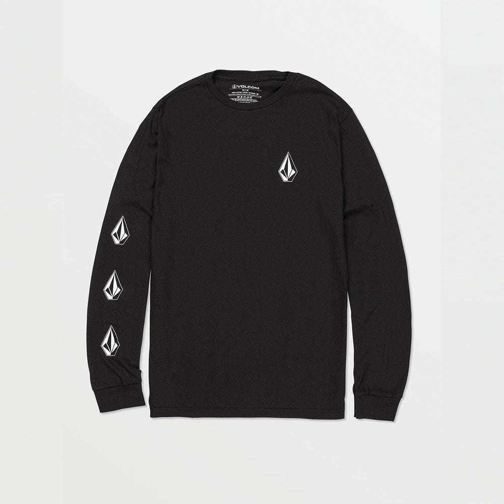 VOLCOM ICONIC STONE LONG SLEEVE TEE - BLACK