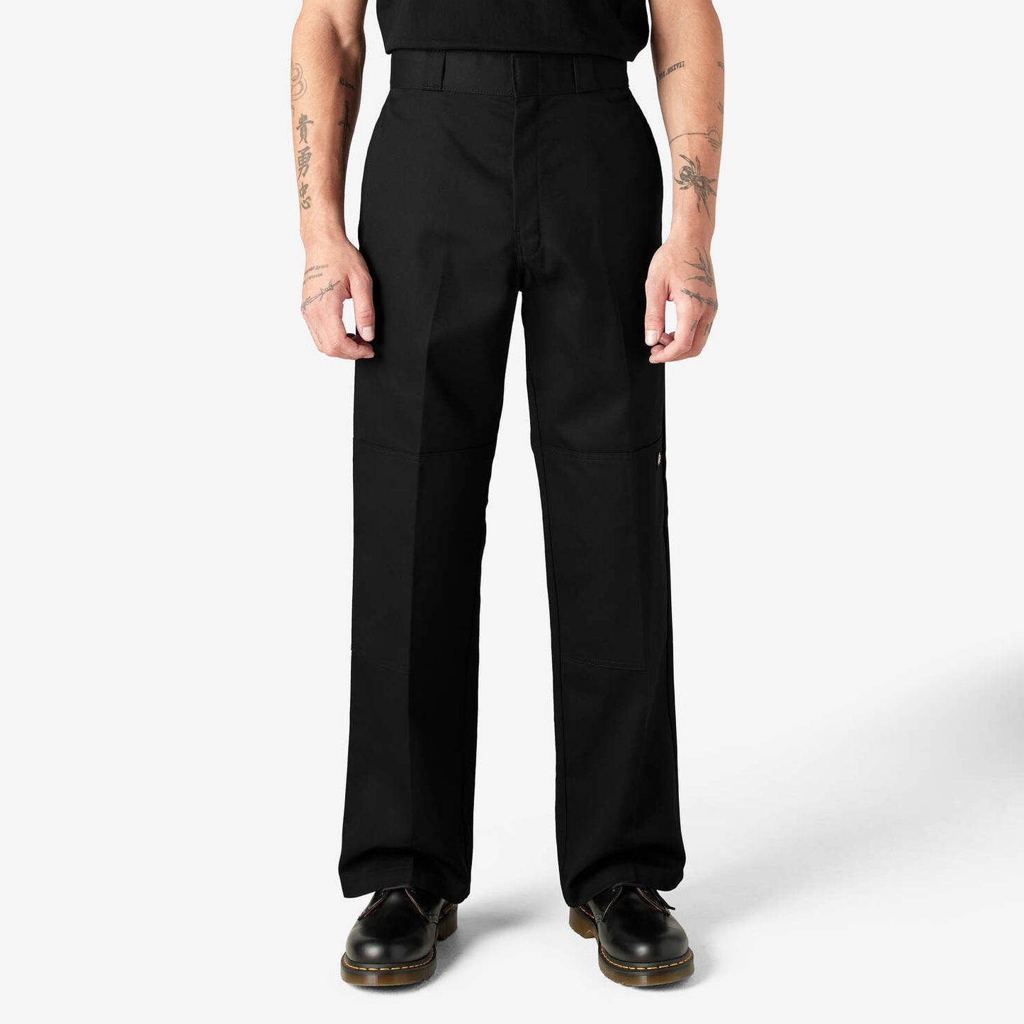 DICKIES LOOSE FIT DOUBLE KNEE TWILL WORK PANTS - BLACK