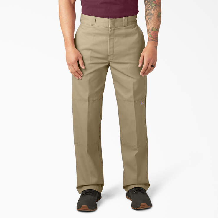 DICKIES LOOSE FIT DOUBLE KNEE TWILL WORK PANTS - KHAKI