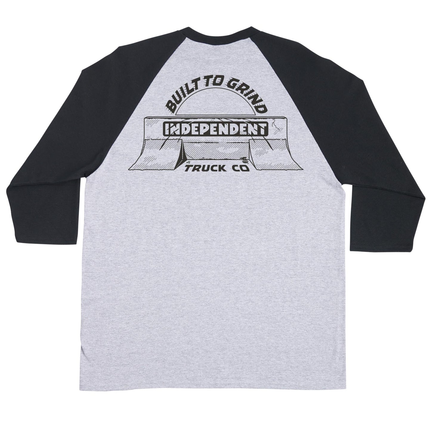 INDEPENDENT BAR-RIER 3/4 SLEEVE MIDWEIGHT T-SHIRT - BLACK / SPORT GREY
