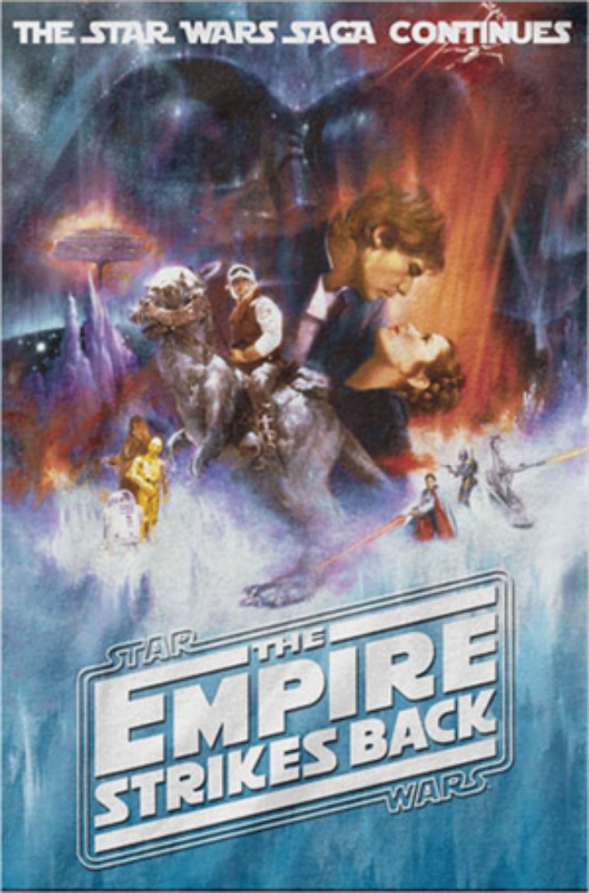 STAR WARS THE EMPIRE STRIKES BACK POSTER T-SHIRT - BLACK