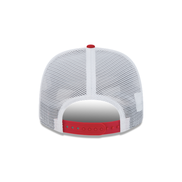 ANAHEIM ANGELS NEW ERA 9SEVENTY ADJUSTABLE RED SNAPBACK TRUCKER HAT