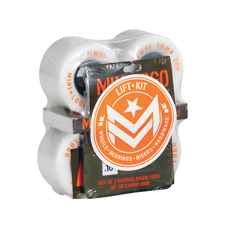 MINI LOGO 59MM 80A A.W.O.L WHITE LIFT KIT (WHEELS/BEARINGS/RISERS/HARDWARE)