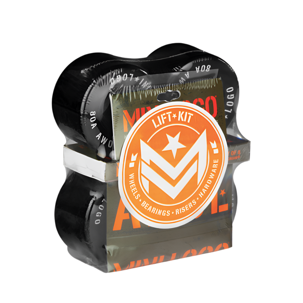 MINI LOGO 59MM 80A A.W.O.L BLACK LIFT KIT (WHEELS/BEARINGS/RISERS/HARDWARE)