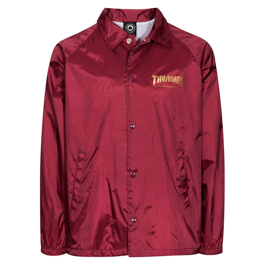 THRASHER PENTAGRAM COACH JACKET MAROON