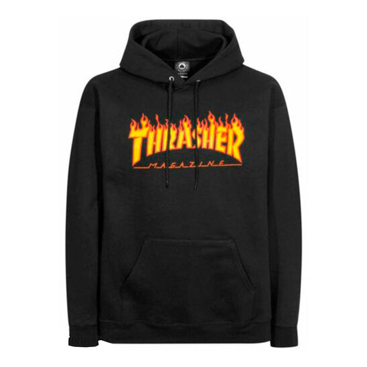 THRASHER FLAME LOGO HOODIE - BLACK