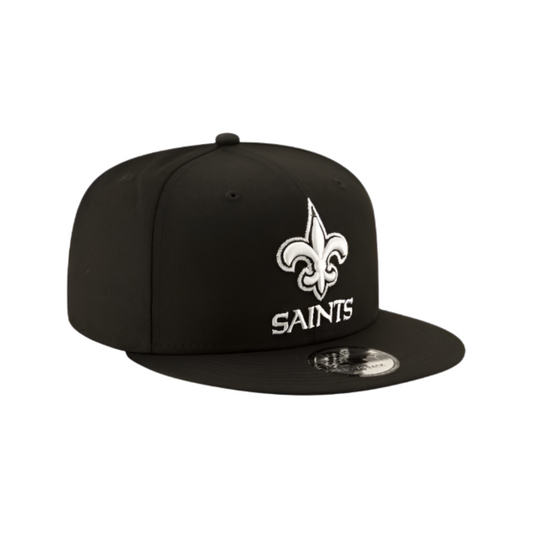 NEW ORLEANS SAINTS 9FIFTY NEW ERA BLACK AND WHITE SNAPBACK HAT