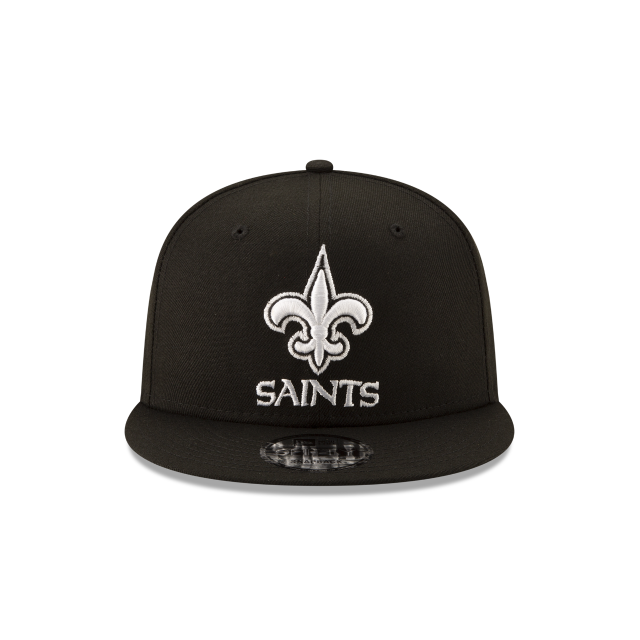 NEW ORLEANS SAINTS 9FIFTY NEW ERA BLACK AND WHITE SNAPBACK HAT