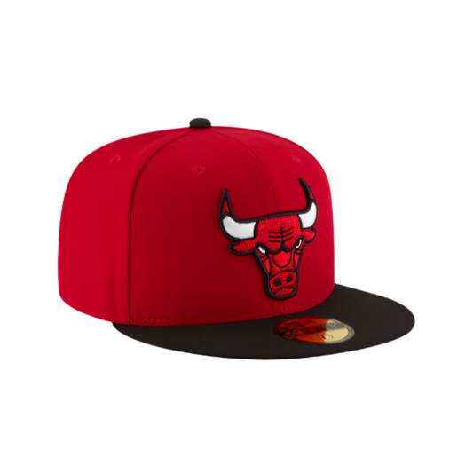 CHICAGO BULLS 59FIFTY NEW ERA RED AND BLACK 2TONE FITTED HAT
