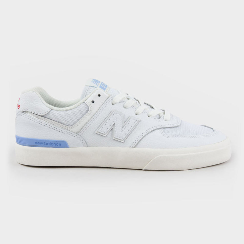 NEW BALANCE NUMERIC 574 VULC WHITE/BLUE SHOE- 574VWR