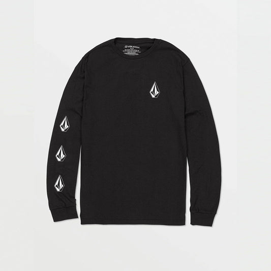 VOLCOM ICONIC STONE LONG SLEEVE TEE - BLACK