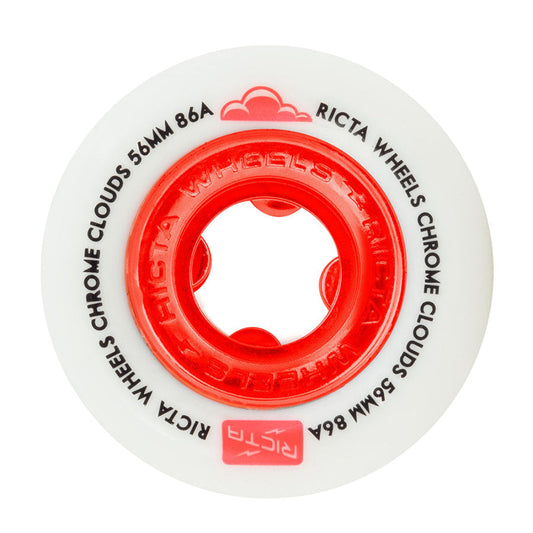 RICTA 56MM CHROME CLOUDS RED 86A WHEELS 4PK