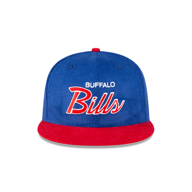 BUFFALO BILLS 59FIFTY NEW ERA CORDUROY 2TONE SCRIPT BLUE/RED FITTED HAT