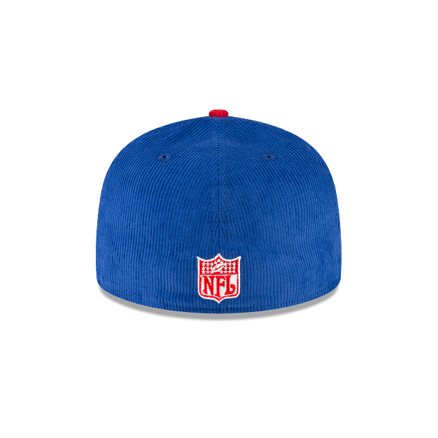 BUFFALO BILLS 59FIFTY NEW ERA CORDUROY 2TONE SCRIPT BLUE/RED FITTED HAT