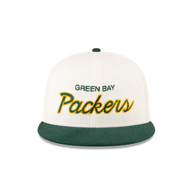 GREEN BAY PACKERS 59FIFTY NEW ERA CORDUROY 2TONE SCRIPT WHITE/GREEN FITTED HAT