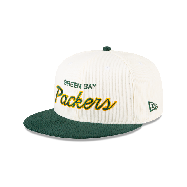 GREEN BAY PACKERS 59FIFTY NEW ERA CORDUROY 2TONE SCRIPT WHITE/GREEN FITTED HAT