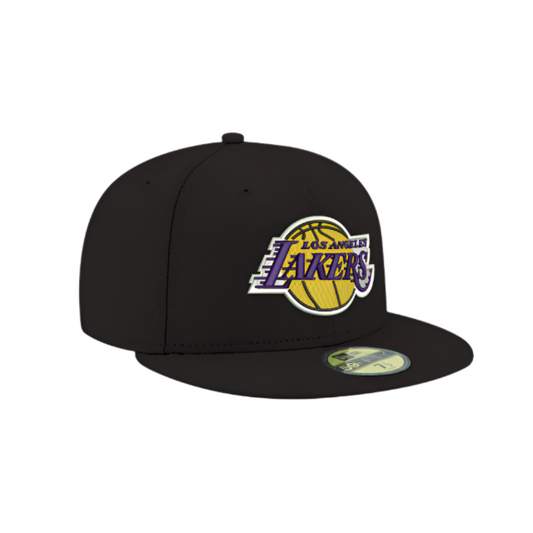 LOS ANGELES LAKERS 59FIFTY NEW ERA BLACK TEAM COLORS FITTED HAT