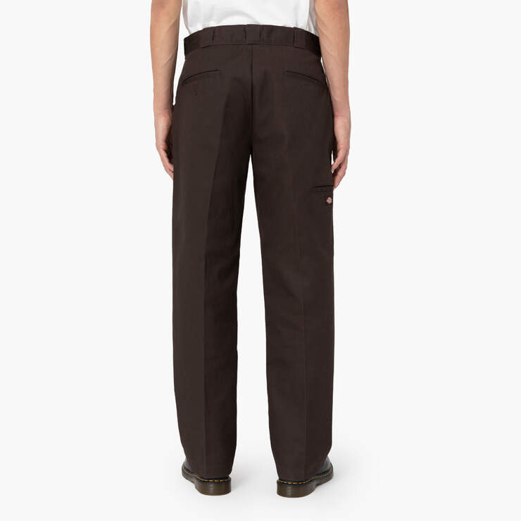 DICKIES LOOSE FIT DOUBLE KNEE TWILL WORK PANTS - DARK BROWN
