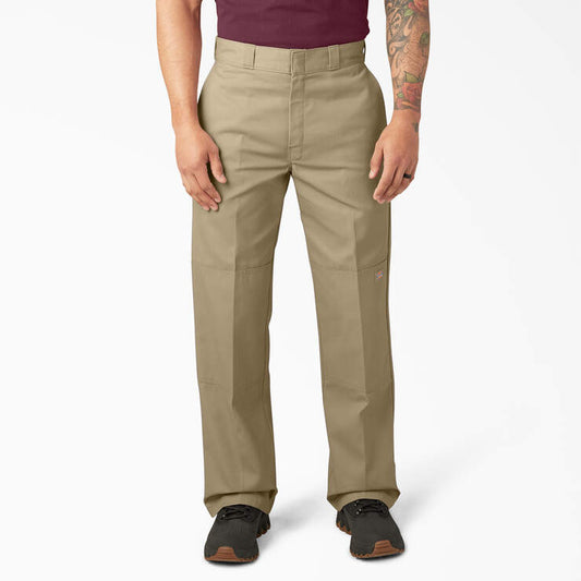 DICKIES LOOSE FIT DOUBLE KNEE TWILL WORK PANTS - KHAKI