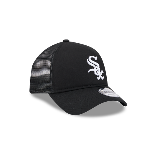 CHICAGO WHITE SOX 9FORTY A-FRAME BLACK TRUCKER SNAPBACK HAT