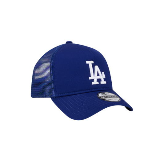 LOS ANGELES DODGERS 9FORTY A-FRAME NEW ERA BLUE TRUCKER SNAPBACK HAT