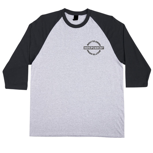 INDEPENDENT BAR-RIER 3/4 SLEEVE MIDWEIGHT T-SHIRT - BLACK / SPORT GREY