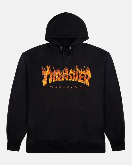 THRASHER INFERNO HOODIE - BLACK