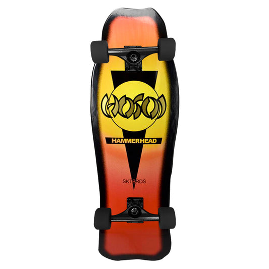 HOSOI HAMMERHEAD DOUBLE KICK SUNBURST ORANGE AND YELLOW CUSTOM COMPLETE - 10.25"X31"