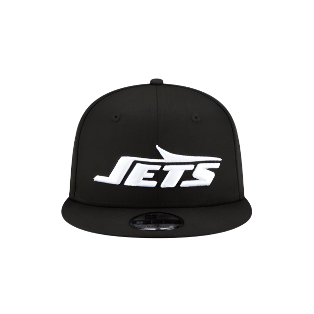 NEW YORK JETS 9FIFTY NEW ERA BLACK AND WHITE SNAPBACK HAT