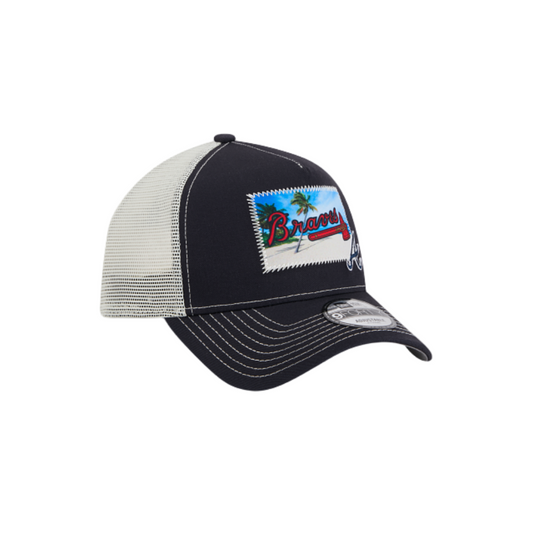 ATLANTA BRAVES 9FORTY A-FRAME PATCH TRUCKER SNAPBACK HAT