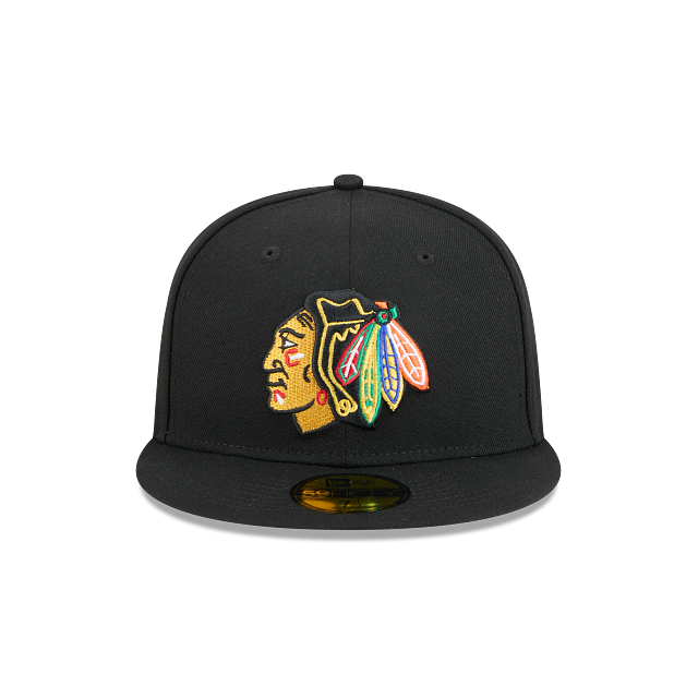 CHICAGO BLACKHAWKS NEW ERA NHL 59FIFTY BLACK FITTED HAT