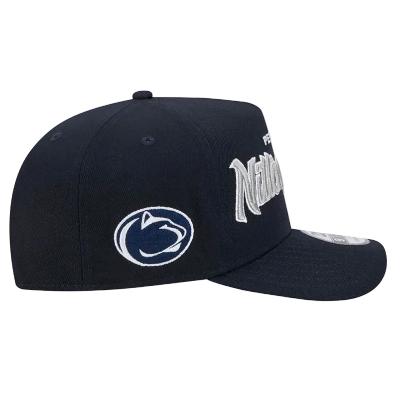 PENN STATE NITTANY LIONS 9FIFTY A-FRAME NEW ERA NHL NAVY SCRIPT SNAPBACK HAT