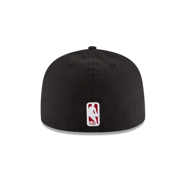 CHICAGO BULLS 59FIFTY NEW ERA RED LOGO BLACK FITTED HAT