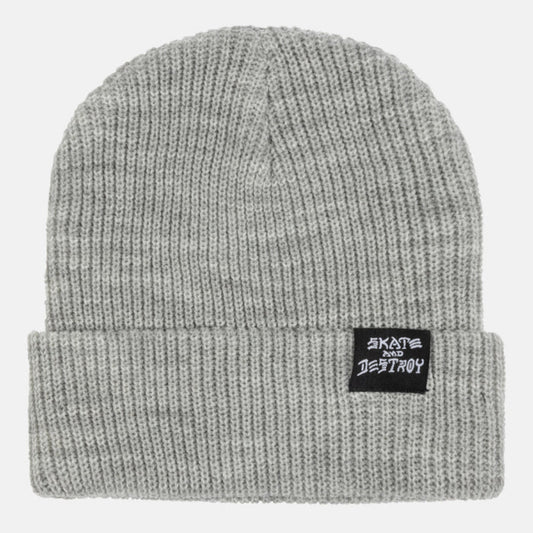 THRASHER SKATE & DESTROY BEANIE - GREY