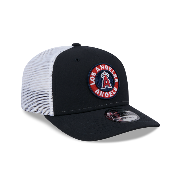 ANAHEIM ANGELS NEW ERA 9SEVENTY ADJUSTABLE NAVY SNAPBACK TRUCKER HAT