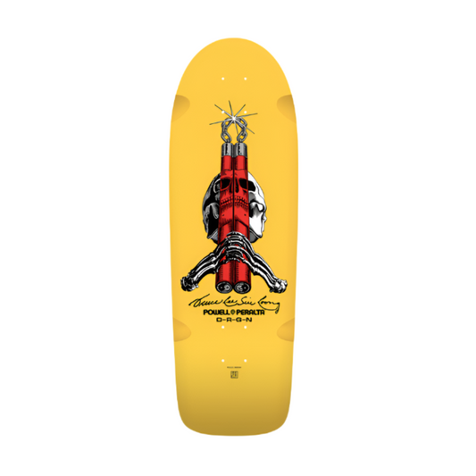 POWELL PERALTA SKULL & NUNCHUCKS BRUCE LEE YELLOW COLLAB DECK - 10 x 30