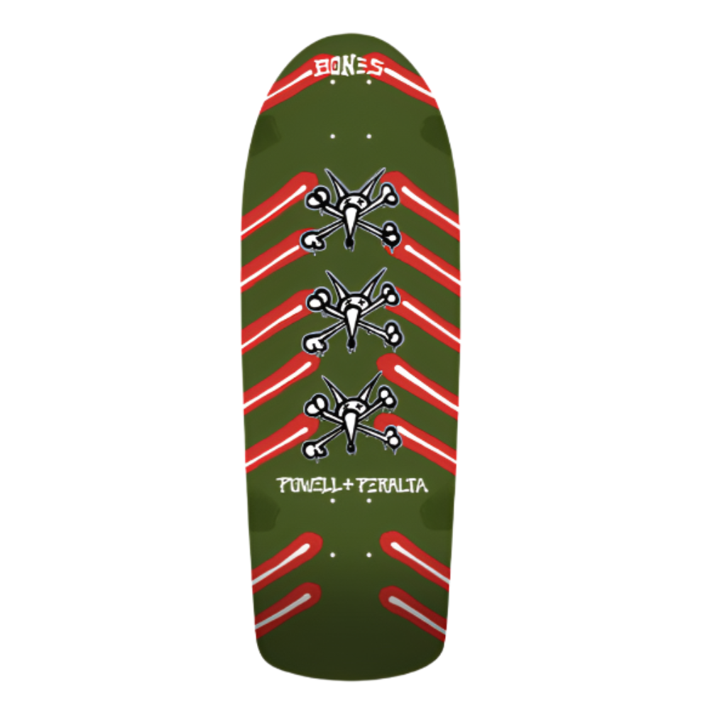 POWELL PERALTA OG RAT BONES OLIVE GREEN SKATEBOARD DECK - 10 x 30