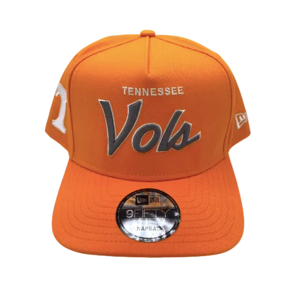 TENNESSEE VOLUNTEERS 9FIFTY A-FRAME NEW ERA NHL ORANGE SCRIPT SNAPBACK HAT