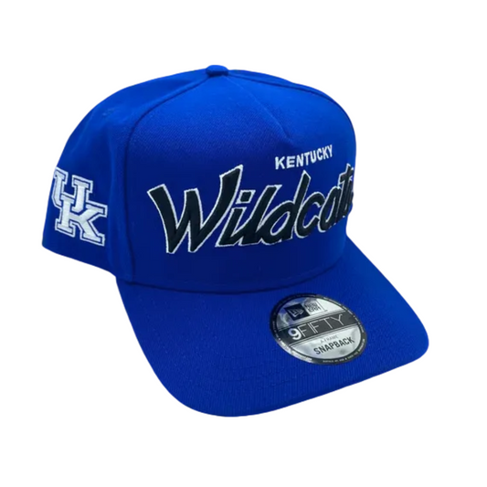 KENTUCKY WILDCATS 9FIFTY A-FRAME NEW ERA NHL BLUE SCRIPT SNAPBACK HAT
