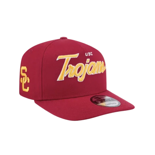 USC TROJANS 9FIFTY A-FRAME NEW ERA NHL RED SCRIPT SNAPBACK HAT
