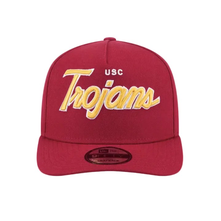 USC TROJANS 9FIFTY A-FRAME NEW ERA NHL RED SCRIPT SNAPBACK HAT