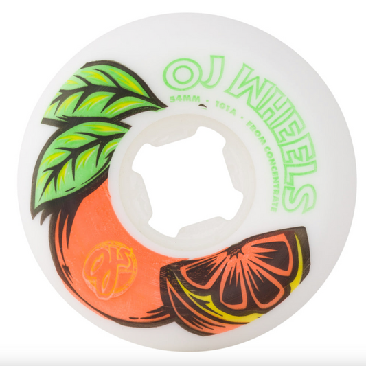 OJ FROM CONCENTRATE 54MM HARDLINE 101A WHEELS ORANGE/WHITE 4PK