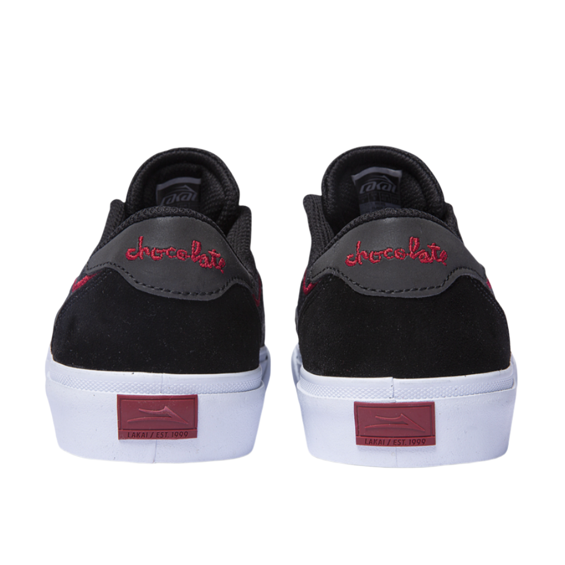 LAKAI X CHOCOLATE FLACO II BLACK/RED SUEDE SHOE