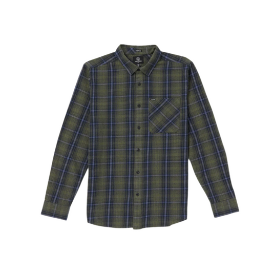 VOLCOM HEAVY TWILLS LONG SLEEVE FLANNEL - OLD MILL