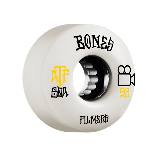 BONES WHEELS ATF FILMERS 52MM 80A WHEELS 4PK - WHITE