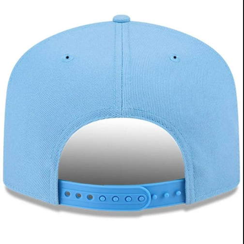 NORTH CAROLINA TARHEELS 9FIFTY A-FRAME NEW ERA NHL BLUE SCRIPT SNAPBACK HAT