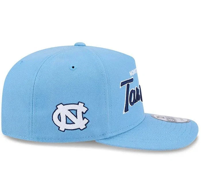 NORTH CAROLINA TARHEELS 9FIFTY A-FRAME NEW ERA NHL BLUE SCRIPT SNAPBACK HAT
