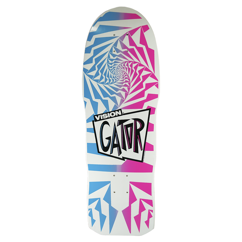 VISION GATOR II MODERN CONCAVE WHITE FADE BLUE TO PINK DECK - 10.25" x 30.5"