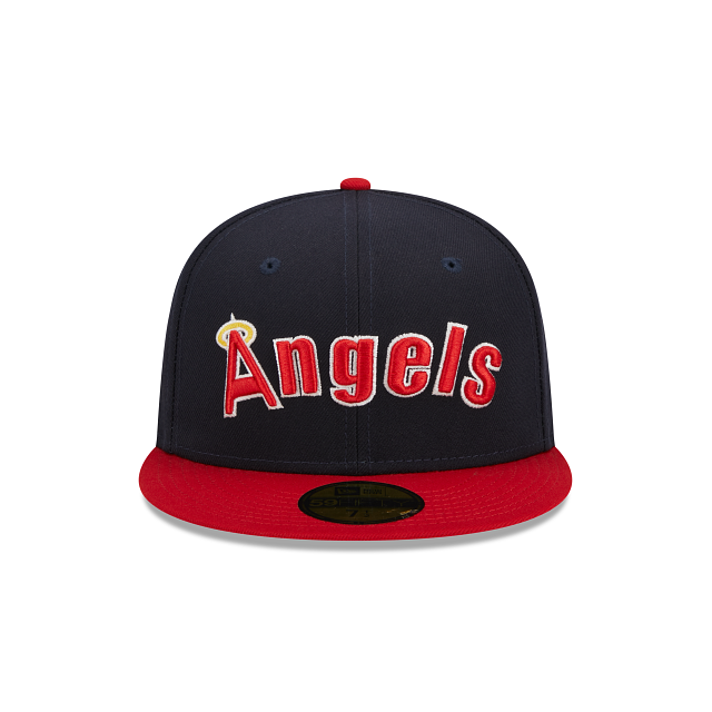 CALIFORNIA ANGELS NEW ERA 59FIFTY 2TONE RETRO SCRIPT NAVY/RED FITTED HAT